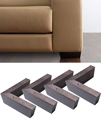 IPEA 4 Patas de Madera Modelo Angular para sofás y Muebles – Juego de 4 Patas para sillones Color wengué, Altura 50 mm