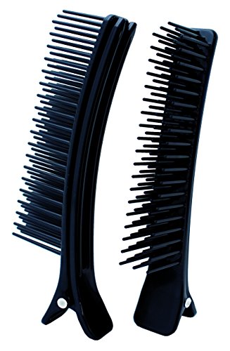 Italian Design 2 Pinzas Clip con púas a modo de cepillo, color negro, Único (IDACCFASHCLIP) Italian Design 2 Pinzas Clip con púas a modo de cepillo, color negro, Único (IDACCFASHCLIP)
