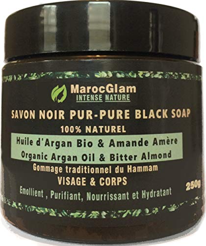 Jabón negro marroquí con aceite de argán Bio y almendras amargas, 250g, 100% Beldi natural. Mundialmente famoso antiarrugas. Exfoliación con jabón negro para pieles suaves, RICO en vitamina E Jabón negro marroquí con aceite de argán Bio y almendras amargas, 250g, 100% Beldi natural. Mundialmente famoso antiarrugas. Exfoliación con jabón negro para pieles suaves, RICO en vitamina E