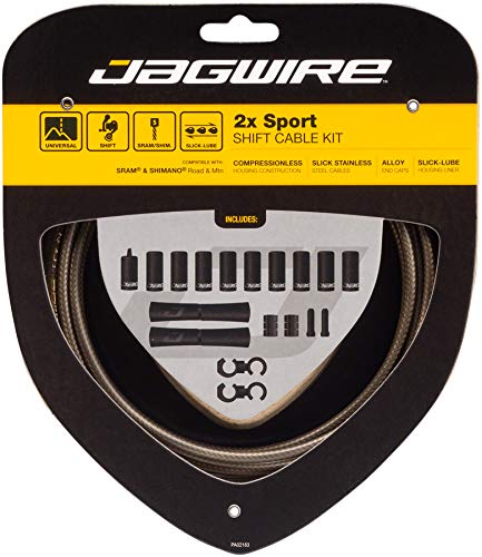 Jagwire 2X Sport Shift - Kit de Fundas y Cables de Cambio para Adultos, Unisex, Plata, Talla única