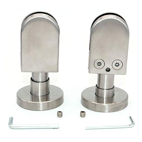 Juego de 2 abrazaderas de vidrio NUZAMAS, soporte para poste de soporte de planta baja, abrazadera en U de acero inoxidable 304,adecuado para paneles de vidrio de 10-12mm,pantallas,cerca de piscina Juego de 2 abrazaderas de vidrio NUZAMAS, soporte para poste de soporte de planta baja, abrazadera en U de acero inoxidable 304,adecuado para paneles de vidrio de 10-12mm,pantallas,cerca de piscina