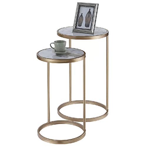 Juego de Mesa Auxiliar, mesita de Noche, nordicas Mesas para lámparas Moderno Redondas Salon Mesas Nido auxiliares, mármol y Metal, Dormitorio, Pasillo, Oficina, (1 Grandes y 1 Pequeñas) Juego de Mesa Auxiliar, mesita de Noche, nordicas Mesas para lámparas Moderno Redondas Salon Mesas Nido auxiliares, mármol y Metal, Dormitorio, Pasillo, Oficina, (1 Grandes y 1 Pequeñas)