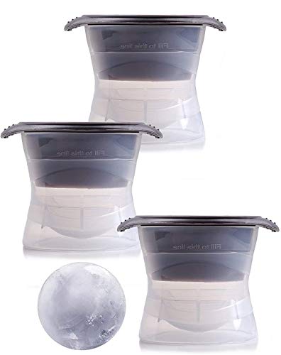 Juego de moldes de Silicona, Ideal para Hacer Bolas de Hielo de 6,35 cm, tamaño XXL, Whisky, 3 Unidades Juego de moldes de Silicona, Ideal para Hacer Bolas de Hielo de 6,35 cm, tamaño XXL, Whisky, 3 Unidades