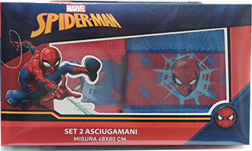 Juego de toallas Disney de algodón puro, 48 x 80 cm, disponibles con diferentes personajes (Spiderman – hombre niño) Juego de toallas Disney de algodón puro, 48 x 80 cm, disponibles con diferentes personajes (Spiderman – hombre niño)