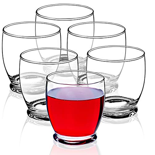 KADAX Juego de 6 vasos de agua, vasos de zumo de cristal, vasos resistentes para agua, zumo, jardín, fiesta, bebida, cerveza, vasos universales, vasos de cóctel, vasos de bebidas (Mitzi, 270 ml)