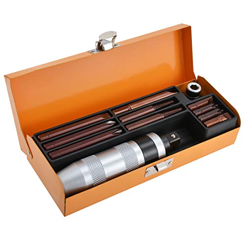 KATUR - Juego de 12 destornilladores de impacto, 163 mm, reversible, 35 mm, 70 mm, y puntas Phillips 35 mm, 70 mm, extractor de tornillos dañados 80 mm KATUR - Juego de 12 destornilladores de impacto, 163 mm, reversible, 35 mm, 70 mm, y puntas Phillips 35 mm, 70 mm, extractor de tornillos dañados 80 mm