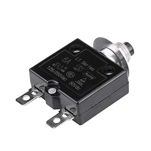 KIMISS Disyuntores de Circuito Interruptor Térmico de Reajuste Manual Protector de sobrecarga actual(5A)