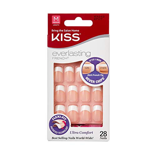 Kiss Everlasting French Nail Kit Medium Perpetual 28 Nails by Kiss