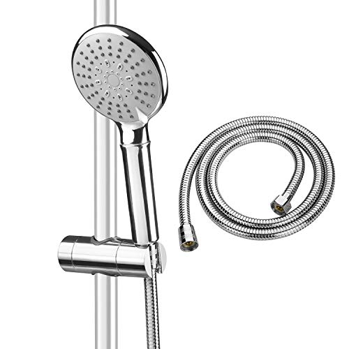 Kit de cabezal de ducha ASTOTSELL con soporte de soporte para manguera y cabezal de ducha, ducha universal de montaje universal con modos ajustables de 5 chorros