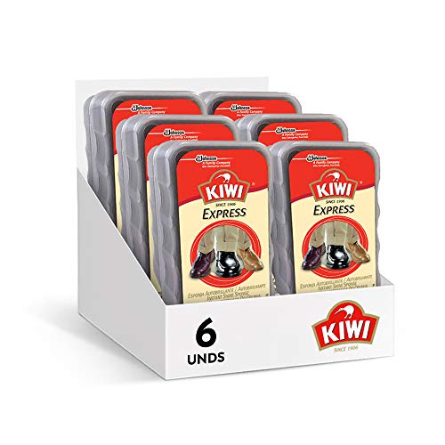 Kiwi - Esponja autobrillante, para todo tipo de calzados, Limpia y da brillo a todos los colores, 50gr, Pack de 6 Unidades