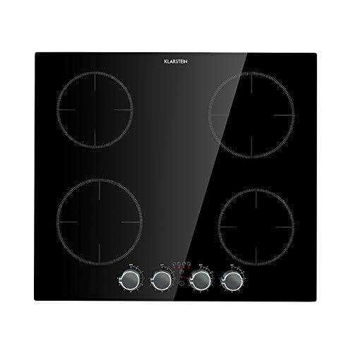 Klarstein Kochheld - Placa de inducción encastrable, Vitrocerámica, 9 niveles, Apagado automático después de 120 min, Vidrio negro, Sin bordes, Control mediante perillas, 6.000 W, Negro, 4 zonas Klarstein Kochheld - Placa de inducción encastrable, Vitrocerámica, 9 niveles, Apagado automático después de 120 min, Vidrio negro, Sin bordes, Control mediante perillas, 6.000 W, Negro, 4 zonas