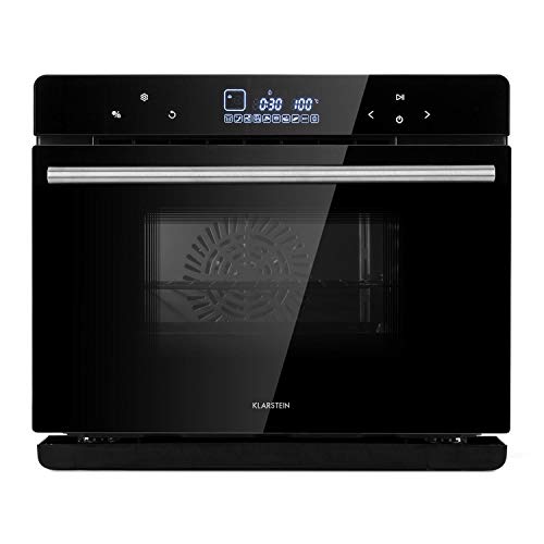 Klarstein MasterFresh horno de vapor - Vaporera independiente, 24 litros de capacidad, 230 °C, Depósito de 1,4 litros, Vaporera de 1100 W, Horno de 1900 W, Táctil, Programable, Negro