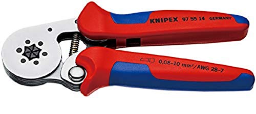 KNIPEX Alicate autoajustable para crimpar punteras huecas de acceso lateral (180 mm) 97 55 14 SB (cartulina autoservicio/blíster)