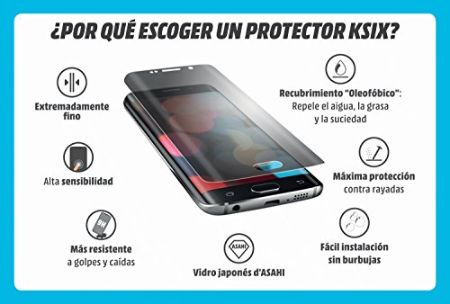 Ksix B0756SC07 - Protector de Pantalla en Vidrio Templado 9H para Huawei Y6 Pro 2017, Transparente