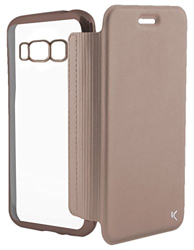 Ksix B8590FU88DR - Funda Folio Metal de TPU para Galaxy S8 Plus, Color Rosa Dorado