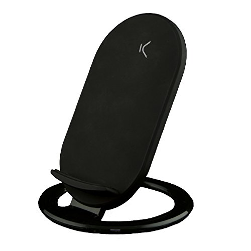 Ksix BXCQIFC01 - Base de Carga inalámbrica (Compatible con Smartphone y Dispositivo Móvil habilitados para Qi, 10 W, USB, Rango 1-10 mm) Negro