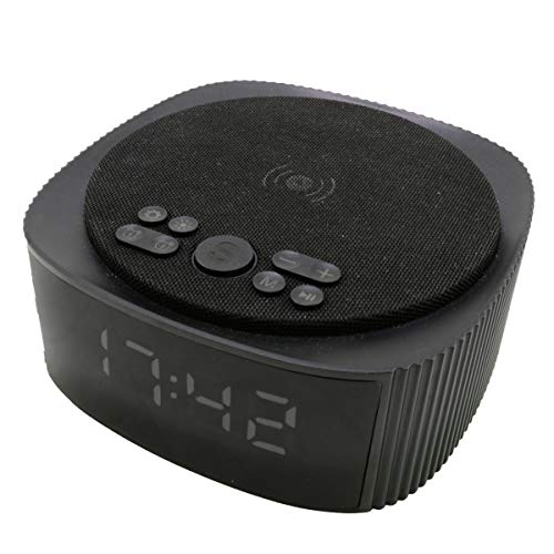 KSIX Despertador con Carga inalámbrica 10W Altavoz Bluetooth con Alarma y Radio FM