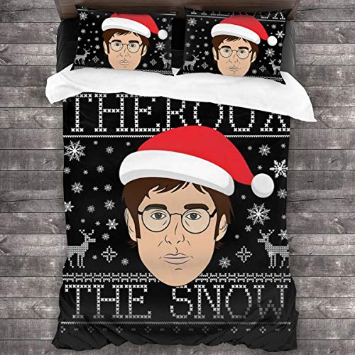 KUKHKU Dashing Theroux The Snow Louis - Juego de cama de 3 piezas, funda de edredón de 86 x 70 cm, juego de cama con 2 fundas de almohada