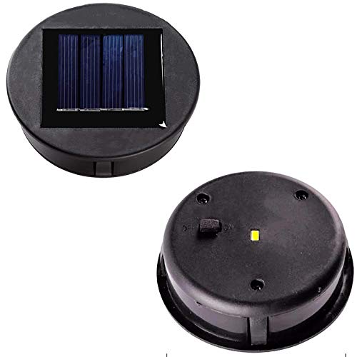 KZOBYD - Juego de 2 lámparas solares de repuesto con bombillas LED para panel solar