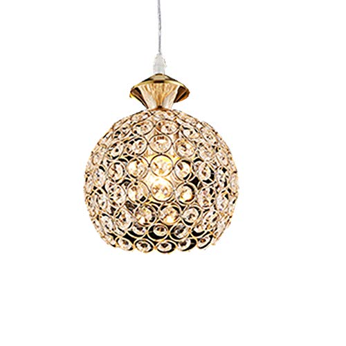 Lámpara Colgante de Cristal LED - Lámpara de Techo con Forma Circular Moderna(Oro)