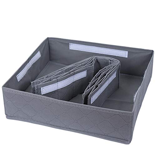 Leisial™ 30 Rejilla Caja de Almacenaje para Armarios Ropa Interior Calcetines Corbata Cajón Organizador Cesta Bras Gris (#1)