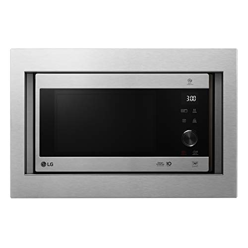 LG MH6565CPST - Microondas grill con tecnología Smart Inverter, kit de encastre, potencia microondas y grill 1450 W, 25 litros de capacidad, display LED, panel táctil y giratorio