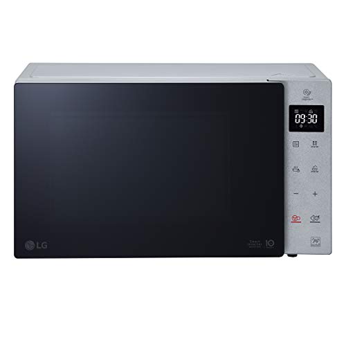 LG MH7235GPSS - Horno microondas Smart Inverter con grill de cuarzo, 32 litros, 1350 W, programas automáticos, niveles de potencia ajustables, plato microondas Crispy incluido, color plateado