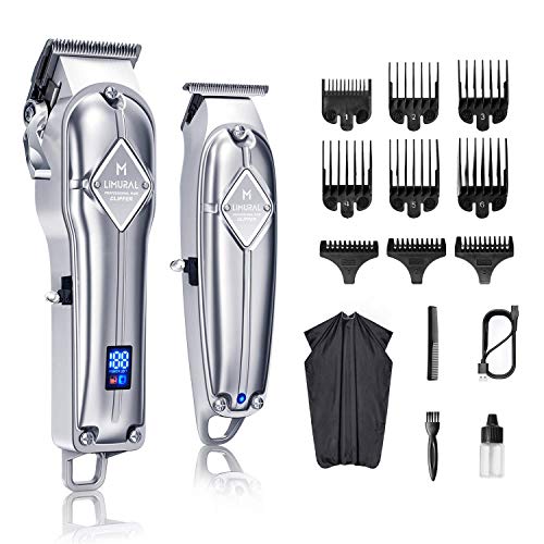Limural Cortapelos para hombre + kit de recortadora de pelo inalámbrico para corte de pelo profesional Barbers Men Clipper Set Recargable