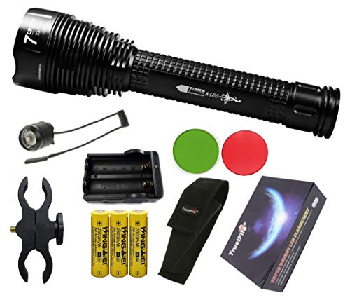 Linterna Trustfire J18 7 Led CREE XML-T6-4200 mAh ultrafire - 8500lm / 1 Modo / 3 baterías. Aguardos, vigilancia, caza, linterna de gran alcance (C - Linterna Kit completo)