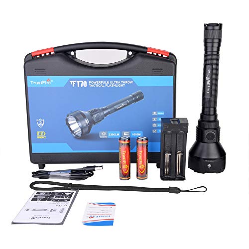 Linterna TrustFire T70 de 2300 lúmenes con LED CREE XHP-35HI, IPX8, 255g, 1000 metros (1 km de alcance), 1 o 3 modos de uso, Nº1 linterna profesional largo alcance pesca, caza, camping (B - Kit 2) Linterna TrustFire T70 de 2300 lúmenes con LED CREE XHP-35HI, IPX8, 255g, 1000 metros (1 km de alcance), 1 o 3 modos de uso, Nº1 linterna profesional largo alcance pesca, caza, camping (B - Kit 2)