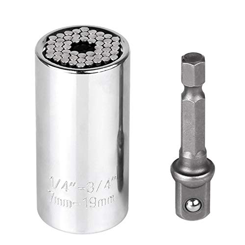 Llave de Tubo Universal, 7-19mm Juego Llave de Vaso con Taladro Adaptador, Multifuncional Herramientas de Mano Taladro Adaptador, Coche/Auto Destornillador de Socket Kit de Reparación de Herramientas Llave de Tubo Universal, 7-19mm Juego Llave de Vaso con Taladro Adaptador, Multifuncional Herramientas de Mano Taladro Adaptador, Coche/Auto Destornillador de Socket Kit de Reparación de Herramientas