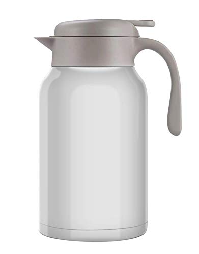Luvan 18/10 Jarra Térmica Termo, Anti-Goteo, Anti-Quemaduras, La cafetera de Aislamiento, café, (Blanco, 2.0L) Luvan 18/10 Jarra Térmica Termo, Anti-Goteo, Anti-Quemaduras, La cafetera de Aislamiento, café, (Blanco, 2.0L)