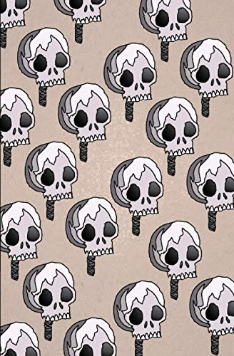 LWIB Notebooks: Inverted Colors Skull Pattern Journal, w/ 100 White Lined Pages, 5.25" x 8"