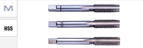 Macho de roscar manual DIN 352 HSS M = métrico, juego de 3 unidades, diferentes tamaños M1-M30 para cortar rosca interior (M 2,5).