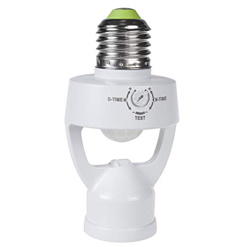 Maclean MCE233 - Portalámparas con sensor de movimiento y sensor crepuscular, casquillo E27, adaptador, rango de detección de 360°, sensor de iluminación automática Maclean MCE233 - Portalámparas con sensor de movimiento y sensor crepuscular, casquillo E27, adaptador, rango de detección de 360°, sensor de iluminación automática