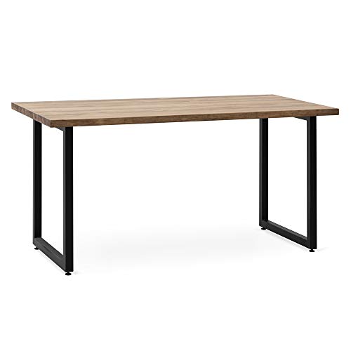 Mesa Comedor iCub Strong Eco 80x160x75cm Negra en Madera Maciza Acabado Vintage y Acero Estilo Industrial