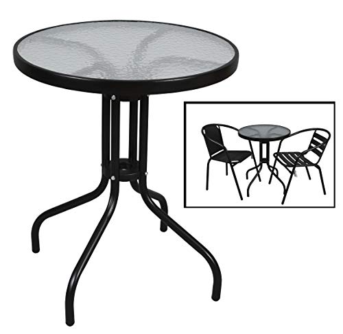 Mesa con Base de Metal y Cristal Ideal para jardín HOGAR Mesa con Base de Metal y Cristal Ideal para jardín HOGAR