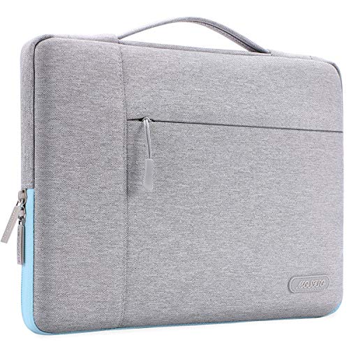 MOSISO Funda Blanda Compatible con 2019 MacBook Pro 16 A2141/15-15.6 MacBook Pro Retina/Surface DELL Lenovo HP Acer de Portátil, Poliéster Maletín Protectora Multifuncional Bolso, Gris & Azul Caliente