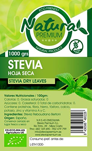Natura Premium Estevia Hoja Eco, 1000g, Pack de 1