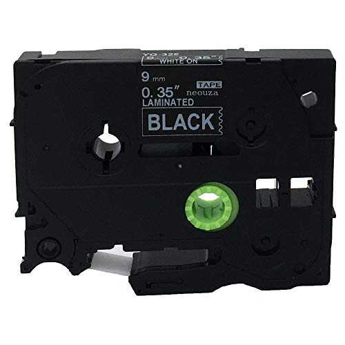 NEOUZA Compatible for Brother P-touch TZe Tz White on Black label tape 6mm 9mm 12mm 18mm 24mm 36mm all size(TZe-325 9mm)