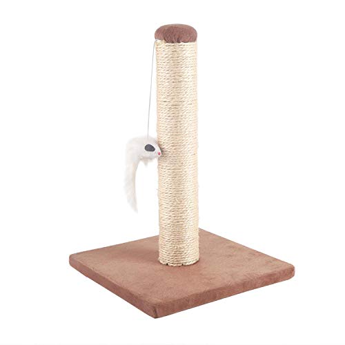 Nobleza – Poste rascador para Gatos de sisal con Juguete. Pequeño, Color Marrón. Medidas: 25 * 25 * 35 cm Nobleza – Poste rascador para Gatos de sisal con Juguete. Pequeño, Color Marrón. Medidas: 25 * 25 * 35 cm