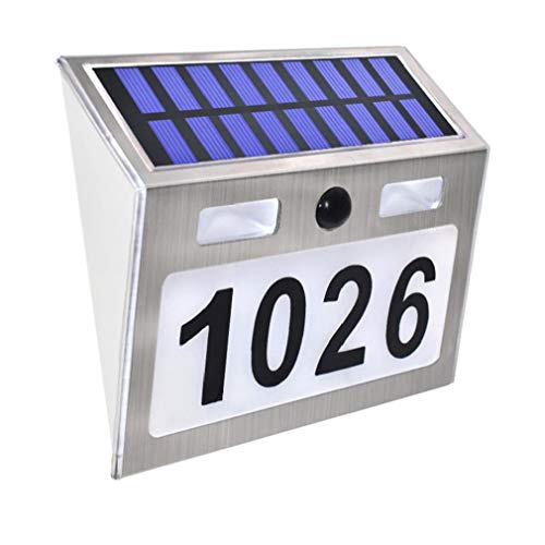 Número de casa Solar Placa Solar Iluminado número de inmueble Número de Control Remoto a Prueba de Agua de Navidad para la Puerta del jardín