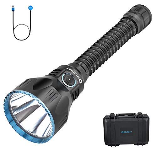 OLIGHT Javelot Turbo Kit Linterna Táctica 1300 lúmenes blanco neutro, Linterna LED Recargable Alta Potencia Impermeable linterna Militar, con 2 * filtro y interruptor de presión remoto y soporte