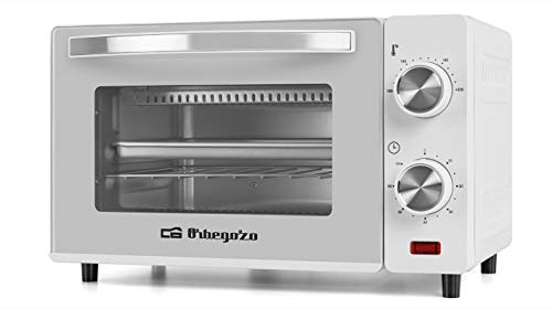 Orbegozo HO 970 - Horno eléctrico, 10 litros de capacidad, calor superior e inferior, temporizador, regulador de temperatura hasta 230°, 650 W, color blanco