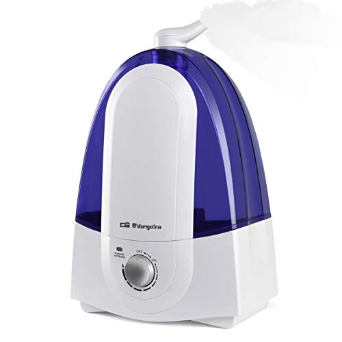 Orbegozo HU 2050 - Humidificador ultrasónico silencioso, capacidad 5,2 litros, doble salida de vapor ajustable, área de acción 50 m2, 30 W