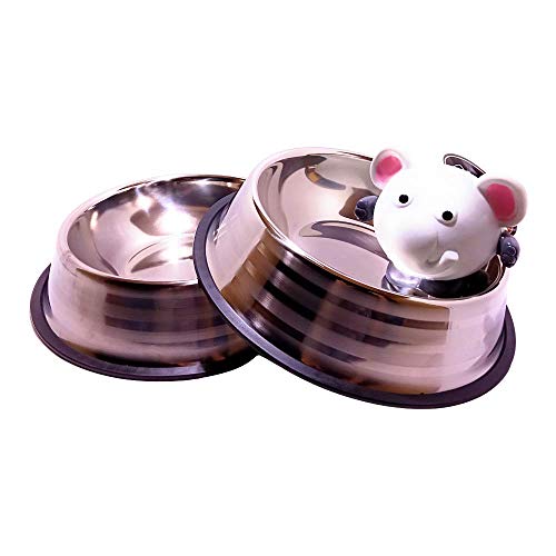 Pack » Comedero y Bebedero Perro Grande Doble, de Acero Inoxidable, Suelo Antideslizante. Platos de Ø 26cm con para 900 g de pienso seco o húmedo + Juguete con Pito ♪ ♫ para morder (26CM,Elefante) Pack » Comedero y Bebedero Perro Grande Doble, de Acero Inoxidable, Suelo Antideslizante. Platos de Ø 26cm con para 900 g de pienso seco o húmedo + Juguete con Pito ♪ ♫ para morder (26CM,Elefante)