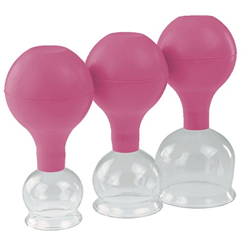 Pulox - Juego de ventosas (cristal, 3 unidades), color rosa
