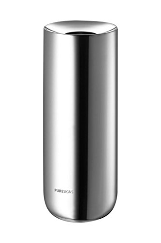 Puresigns Breeze - Jarrón de 19,80 cm, acero inoxidable pulido, color plateado