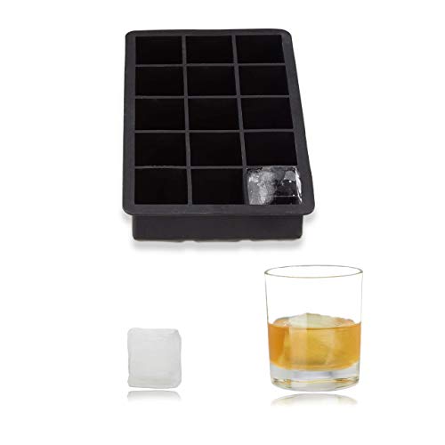 Relaxdays Cubitera Silicona, Molde Cubitos Hielo de 3,5 cm, Hielera para Cócteles, Negro, 3,5 x 19,5 x 12,5 cm Relaxdays Cubitera Silicona, Molde Cubitos Hielo de 3,5 cm, Hielera para Cócteles, Negro, 3,5 x 19,5 x 12,5 cm