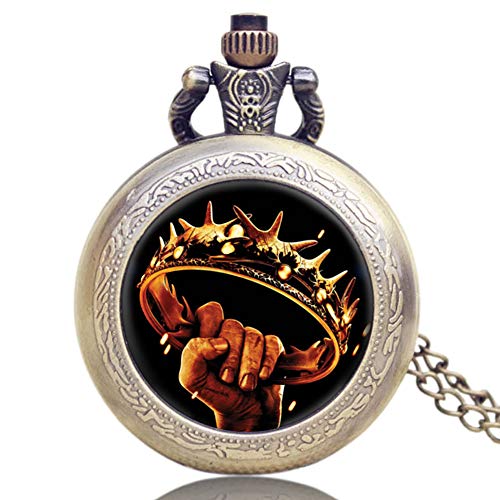 Reloj de bolsillo para hombre, diseño de Juego de Tronos, bronce envejecido, vintage, reloj de bolsillo antiguo, exquisito regalo para hombres